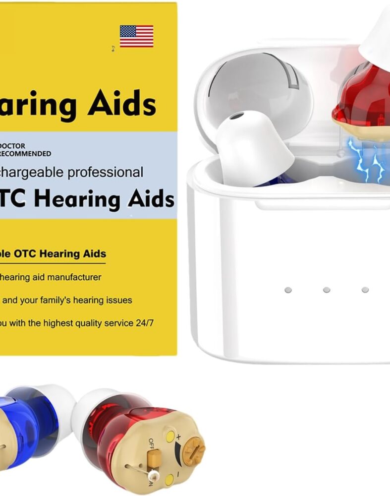 Rechargeable Digital Hearing Aids for Seniors, 2 Channel Ear Amplifier | Clear Sound Quality, Noise Cancellation, Anti-Howling in Ear Hearing Aids, Invisible Sound Amplifier 4. Volume, Easy to Use